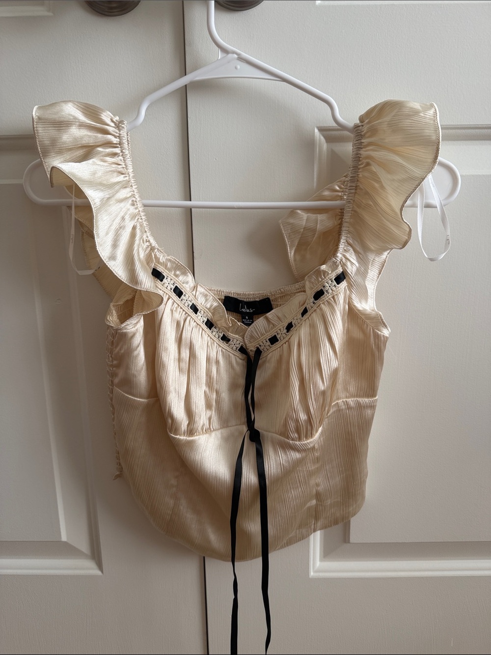 Lulus Radiating Elegance Champagne Top Size S
